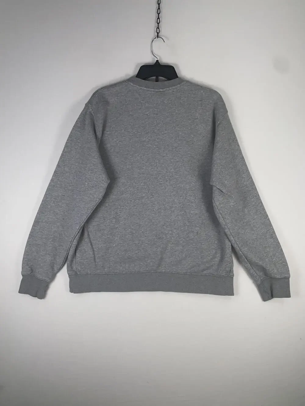 Nike Sweatshirt Mens Large Gray Small Swoosh Logo Crewneck Fleece Pullover